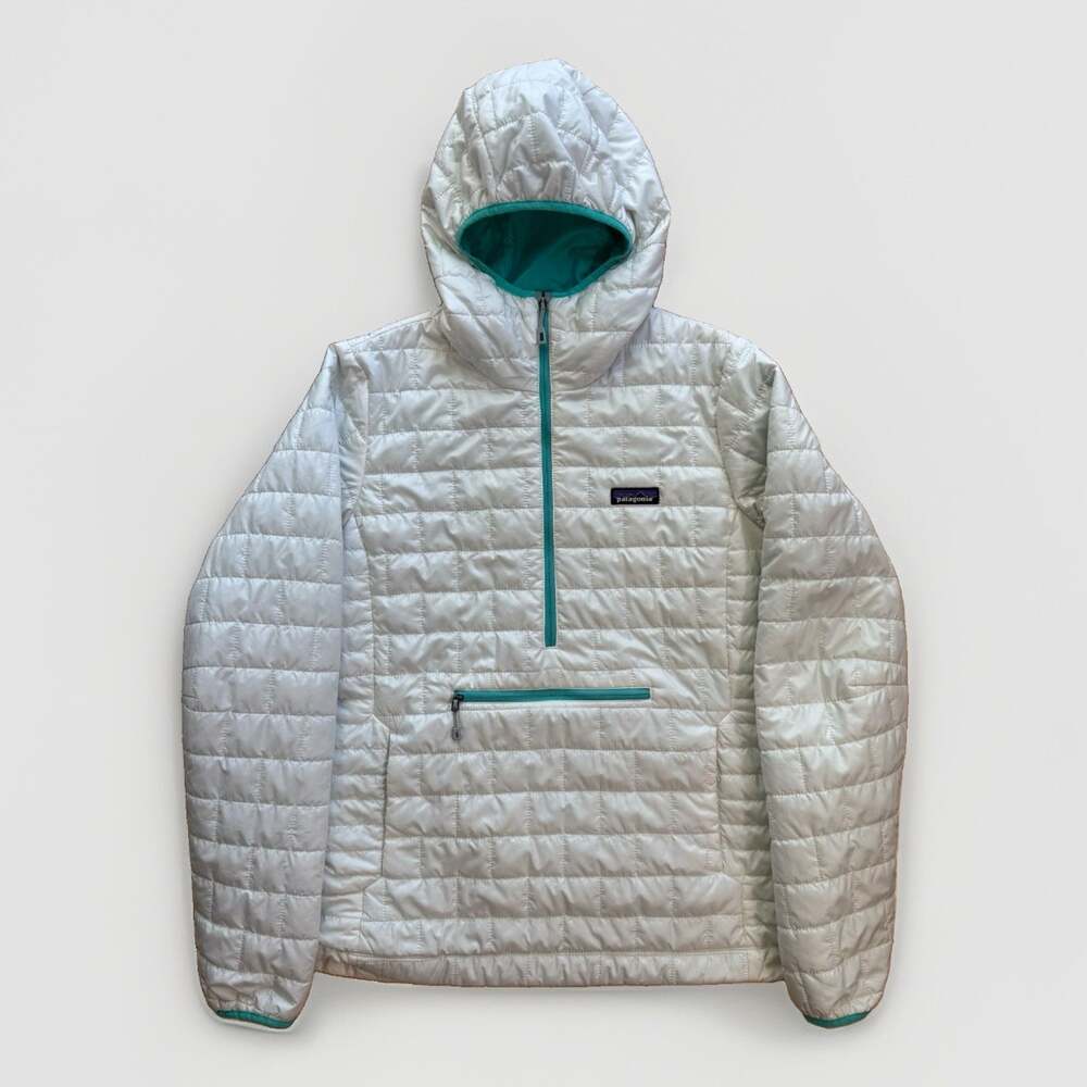 Patagonia Nano Puff Bivy Pullover Women's Large White Insulated Jacket Outerwear